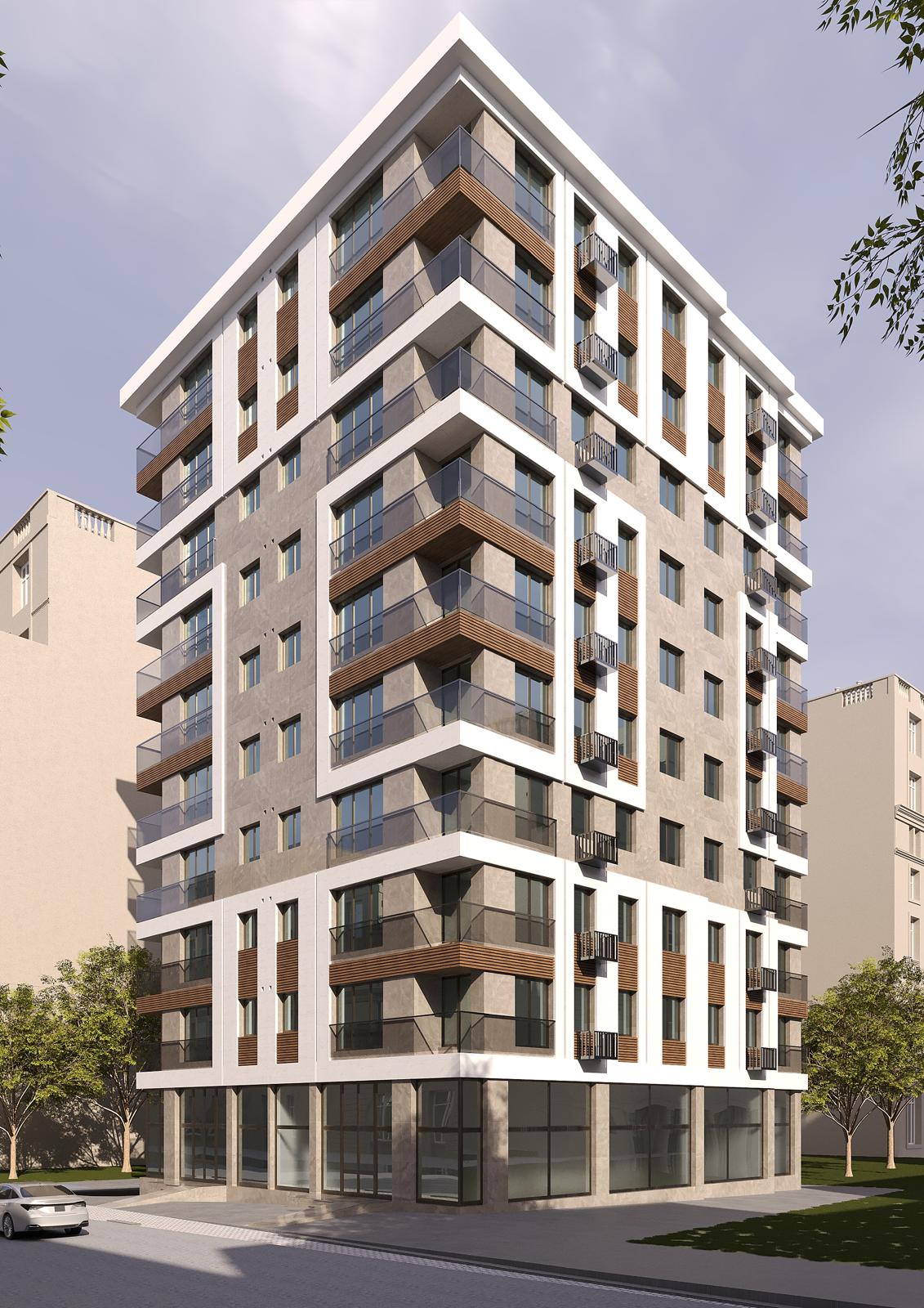 İMZA GÖZTEPE çağdaş konut mimarisi render görseli